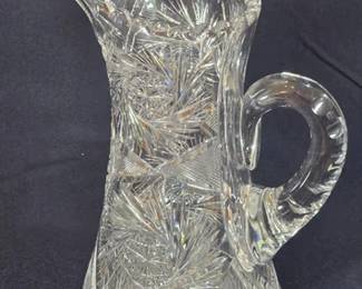 Cut glass crystal pitcher