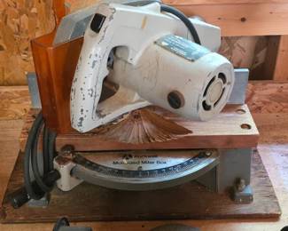 Rockwell International chop saw, motorized miter box