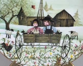 Detail of P. Buckley Moss signed collector plate