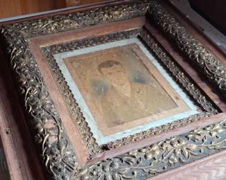 Large antique frames with photos