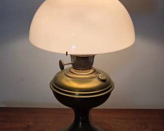 Electrified Aladdin brass base lamp