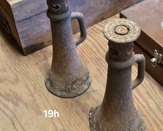 Vintage cast iron screw jacks or barn jacks