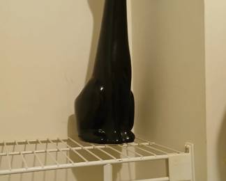 Tall cat toilet bowl brush holder