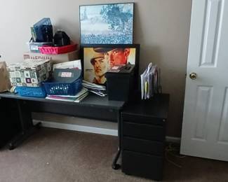 Rolling sturdy office table, office filing cabinets