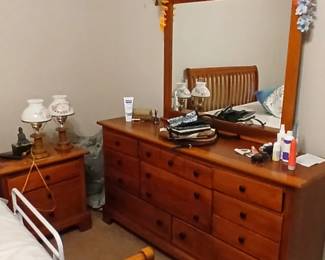 Matching dresser with mirror in bedroom set