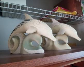 Dolphin sculptures