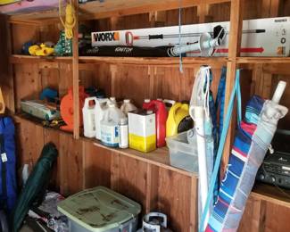 Shed stuff; umbrellas
