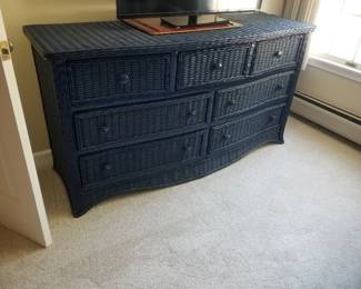 7-drawer wicker dresser