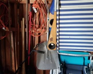 Shed stuff: extension cords; beach chairs