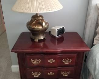 Vaughan Bassett bedroom suite: nightstand; table lamp