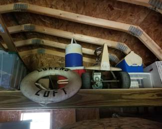 Shed stuff: beach cart; coolers