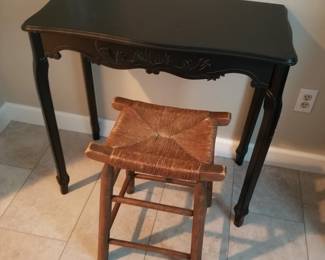 Foyer table; stool