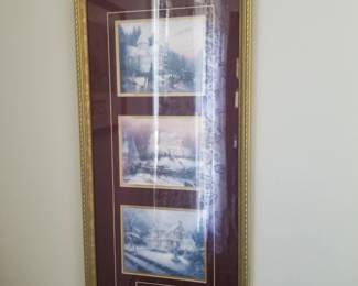 Thomas Kinkade "Victorian Christmas Past" trio art