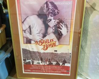 Original framed movie poster: A Star is Born Barbra Streisand Kris Kristofferson