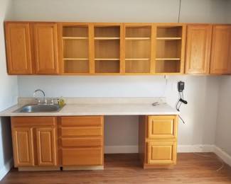 Upper & lower cabinets; sink