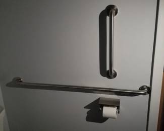 Grab bars; toilet paper dispenser