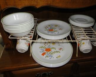 Complete set of Corelle dishes, sold as a complete set only, this is the Wildflower pattern