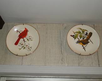 Bird plates, trimmed in gold