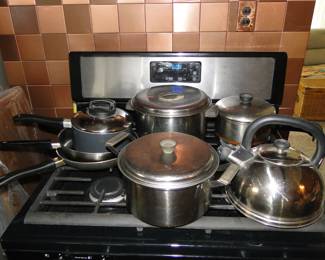 Pots and pans and we decided to throw in a tea kettle too