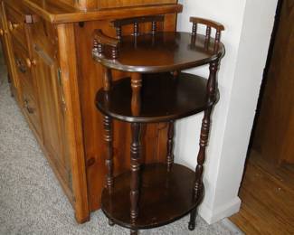 Wooden three tiered shelf