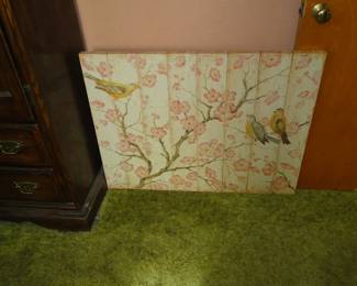 Cherry blossom branch with birds canvas