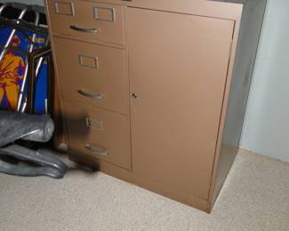 Vintage metal file cabinet, and storage closet