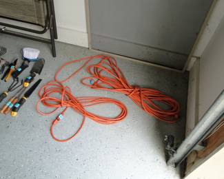 Extension cords on the floor