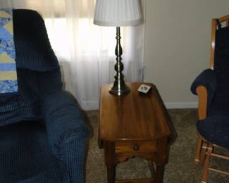 Side table with lamp. But in this case, it is a middle table, cause it be between two chairs