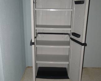 Storage cabinet, of plastic construction, clean and neat