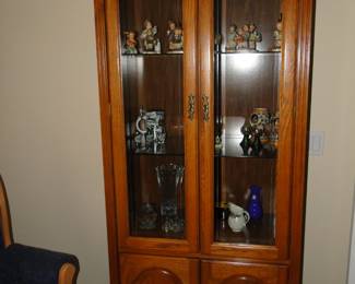 Tall wooden display hutch