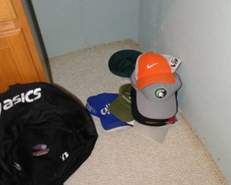 Stack of baseball caps waiting to be displayed nicely