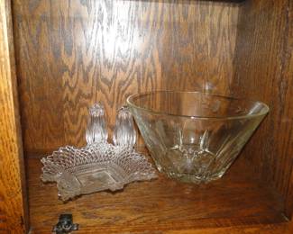 Cut glass pieces and a nice salad bowl too