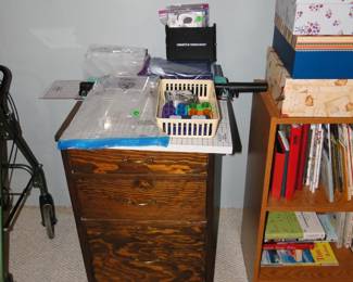 Wood filing cabinet, and more arts and crafts supplies