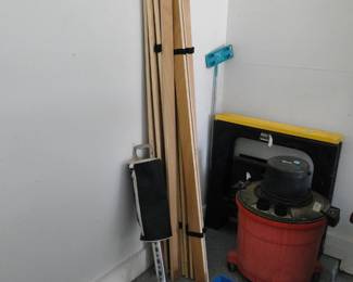 Bed slats, golf ball picker upper ( we are killing the English language here), saw horse and a vacuum
