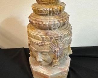 Cambodian soapstone carving of Brahma (8" tall)
