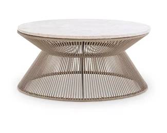 Macy's Biscayne Travertine Top Coffee Table