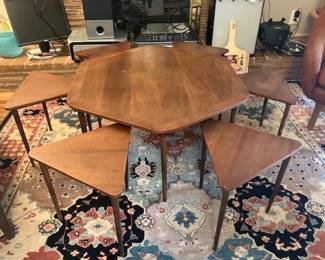 MCM Danish snack table set with 6 insets