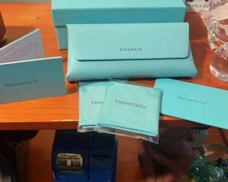 Tiffany glasses case, box, cleaning cloths, new