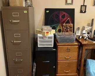 3 file cabinets with keys