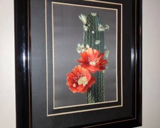 Silk thread framed matted picture