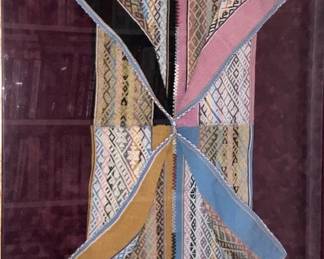 Antique Peruvian altar textile framed