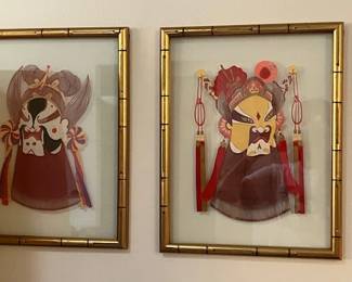Pair of Asian wall art