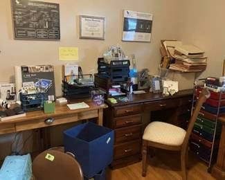 Full office, 2 desks, office supplies