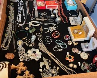 Some sterling and costume jewelry