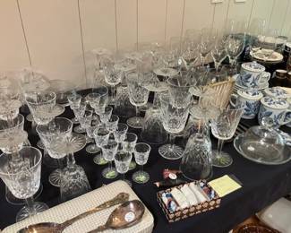 Lismore Waterford crystal stemware, many pieces