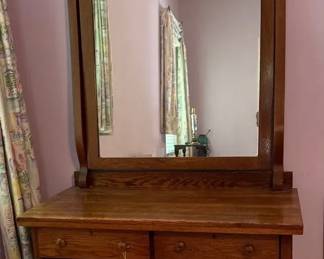 Antique Vanity Mirrored Dresser