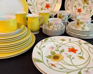 Fitz & Floyd Rondelet Yellow and Petite Fleur Vintage China Sets