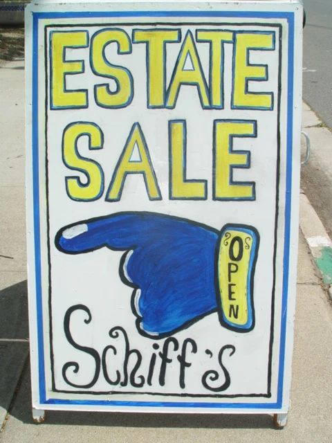 Schiffs estate sale sign