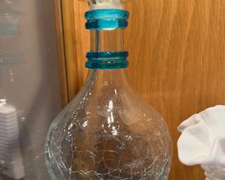 Blenko crackle bottle.