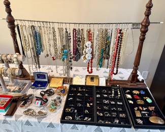 Large costume jewelry collection, including many pieces of J.Crew, Lilly Pulitzer, Chicos, & more.